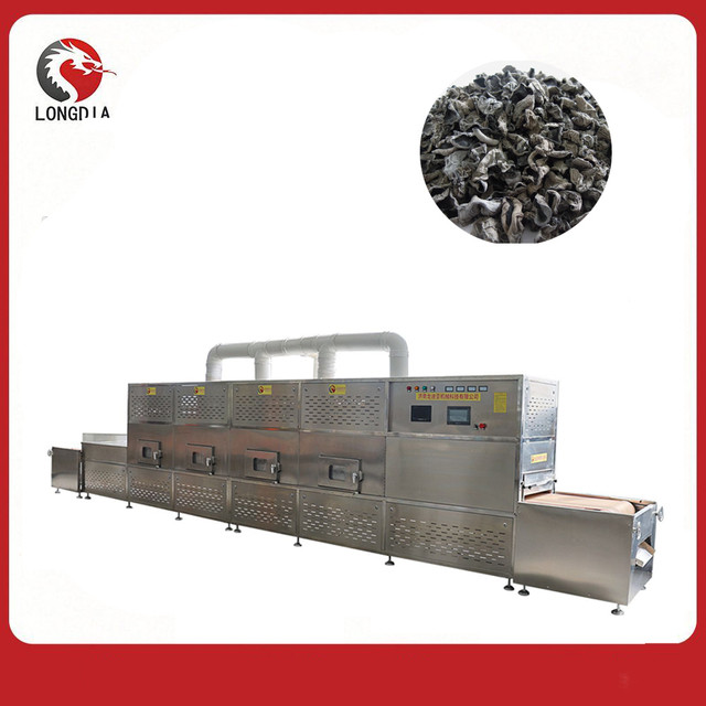 Essiccatore per microonde industriale per funghi per orecchie in legno Essiccatore e sterilizzatore per microonde a tunnel continuo per funghi